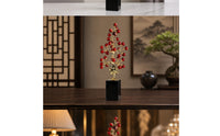 Crystal Grape Tree with Pedestal Tabletop Grape Tree Ornament Glossy Fruit Ornament for TV Cabinet