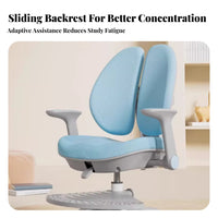 Stable Base Adjustable Ergonomic Kids Chair Detachable Footrest Student Seat Soft Padded children's Furniture Non-Slip Foot Pads for Students, Parents, Study Room, school assignments, Homeschooling, studying