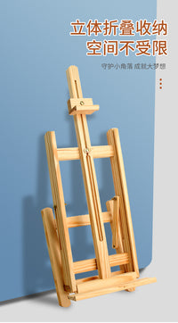 Desktop Wooden Easel for 4K Canvas, Foldable for Painting and Drawing
