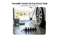 Portable Holder 5 Color Coded Spray Nozzles Universal Fit 1/4 Inch Quick Connect Nozzle Kit Long-Lasting Construction for Car Washing