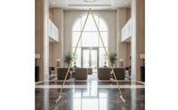 Triangle Arch Triangular Triangle Backdrop Stand Gold Backdrop Arch Stand for Wedding Planners, Event Decorators, Weddings, Ceremonies, Photo Shoots