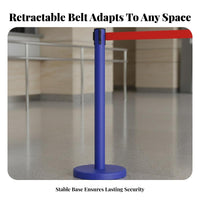 Heavy-Duty Base Retractable Belt Stanchion Anti Stainless Steel Queue Post Wear-Resistant Queue Management Pole Long-Lasting Construction for Event Organizers, Venue Managers, Security Personnel, Banks, Underground Stations, Hotels