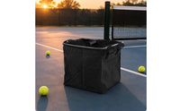 Textile Tennis Carrier Ball Bag Black Zippered Tennis Ball Bag Portable Sports Storage Top Handle