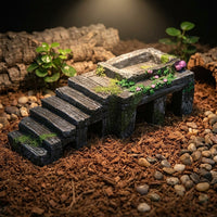 Realistic Hide Aquatic Tank Ornaments, 13*20cm Reptile Hideout and Basking Perch, Aquarium Decoration for Turtles and Bearded Dragons, Resin