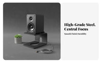 Heavy Duty Desktop Speaker Stand Stable Design Bookshelf Speaker Riser Sturdy Steel Construction High-Fidelity Audio Rack Anti-Slip for Audiophiles, Gamers, Home Theater, Gaming Setup