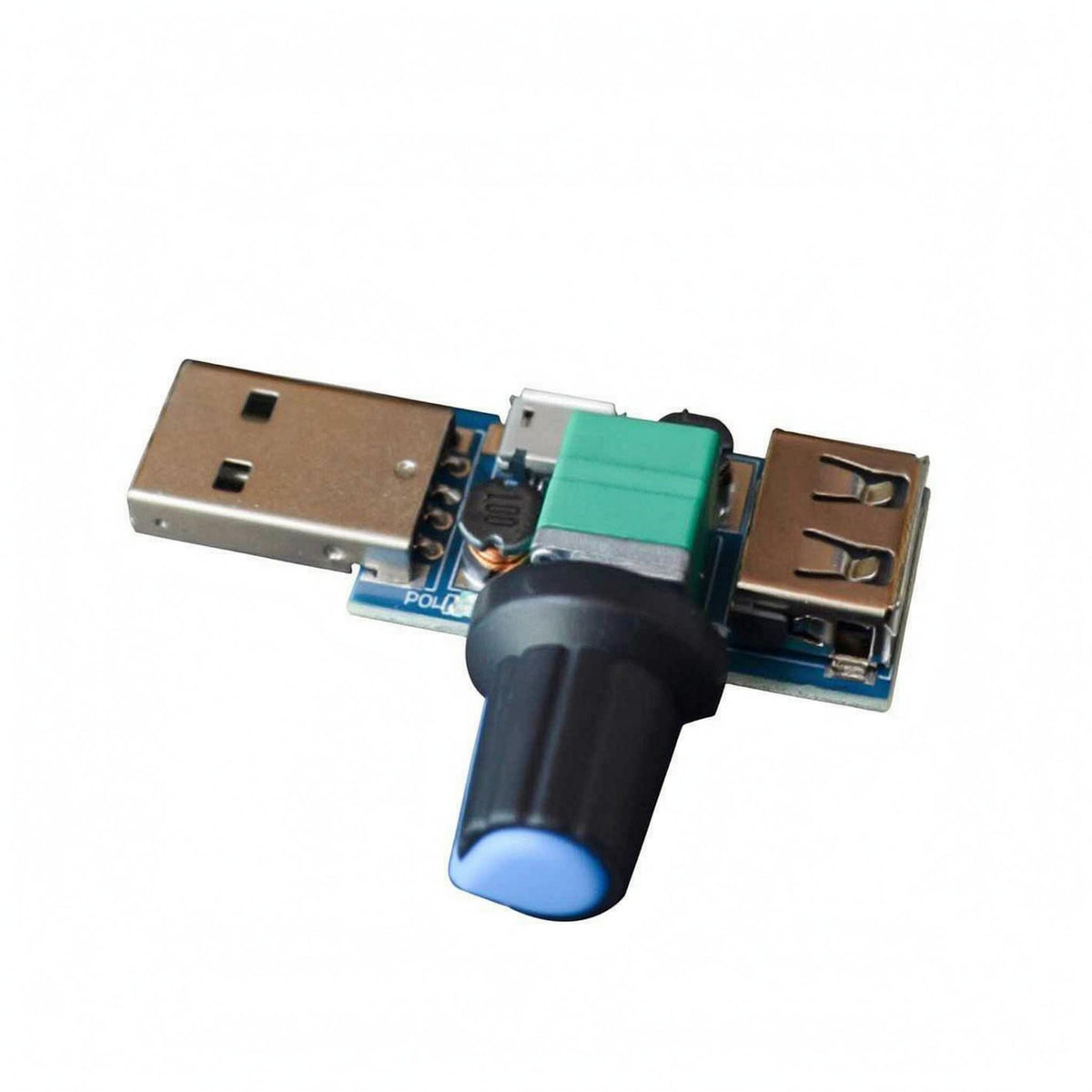 USB Fan Speed Controller Compact Design Rotary Knob Fan Regulator USB Rotary Controller Printed Dimensions