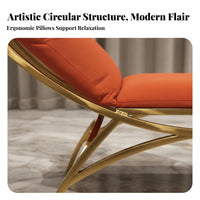Metal Hoop Lounge Chair Italian Design Upholstered Leisure Chair Stylish Design Modern Single Seater for Event Planners, Adults, Wedding Venue