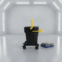 Rolling Car Wash Bucket with Handle Sturdy Bucket with Casters for Garage, Driveway