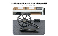 Aluminum Alloy Crankset CNC Machined Hollow Bike Crankset 170mm Crank Component S Lightweight Anodized Finish for Town Commuting