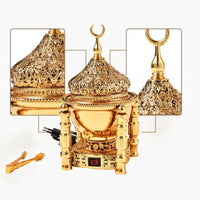 Electric Incense Burner Ornate Incense Burner with Lid Warmer Metal Filigree for Prayer Room, Home