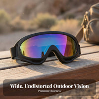 Motorcycle Riding Goggles Shock Resistant Motorcycle Goggles Particles Proof Anti-Fog for Exterior Door Lovers, Motocross