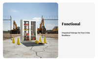 Weather Resistant Stainless Steel Fire Cabinet Long-Lasting Mini Fire Station Cabinet Lockable Easy Entry for Safety Officers, Building Managers, Business Owners, Construction Sites, Outdoors, Factories, Warehouses