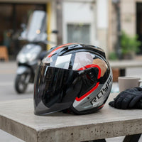 ABS Shell 3/4 Motorcycle Helmet Wind Protection Head Protector Clear Lens for Commuting