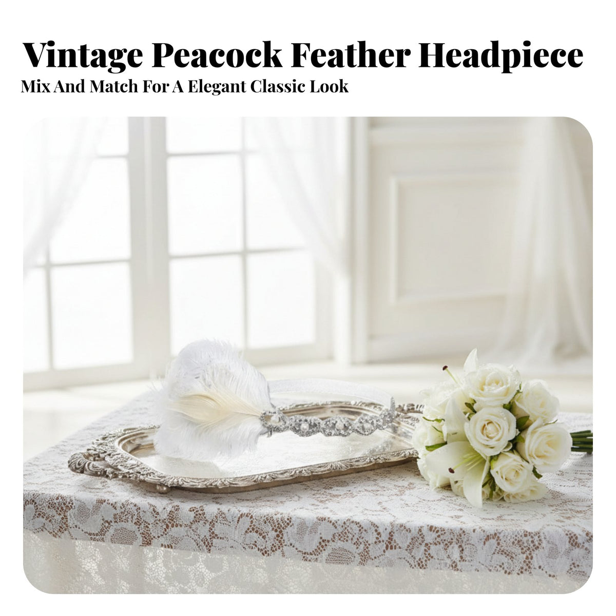 Jazz Age Feather Headband Vintage Design Peacock Feather Headdress 1920s Dancer Headband Jazz Age 1920s Dancer Headpiece