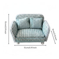 Modern Design 1:12 Miniature Sofa Set Realistic Feature Miniature Double Sofa Exquisite Craftsmanship