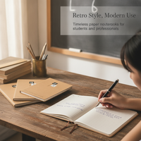 Kraft Paper Subject Notebooks for Students, 5-Pack