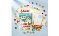 Colorful Wooden Spelling Game Painted Finish Wooden Word Builder Rounded Shapes Letter Recognition Game Smooth Edges for Children
