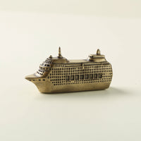 Brass Ship Miniature Ship Ornament Collectible Figurine for Collectors, Office