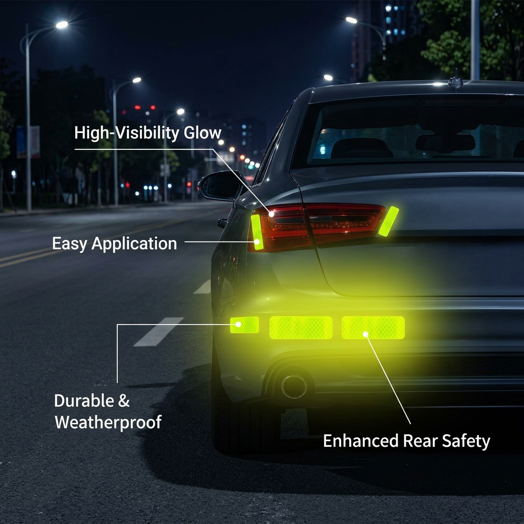 High Visibility Reflector Tape for Car, Easy Application Reflective Tape, Reflective Decals for Commercial Vehicles, Tape Car, Helmet Mailbox