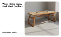Rectangular Dining Table Set Sturdy Steel Legs Dining Table with 4 Chairs Thickened Tabletop Rectangular Dinette Set for Restaurant Owners, Homeowners