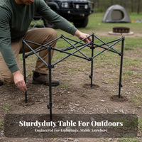 Foldable Design Adjustable Telescopic Table Leg Portable Telescopic Underframe Space Saving Camping Equipment Easy Installation for Campervans, Outdoor Enthusiasts, RV Owners, Campervan, Picnics