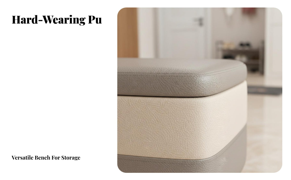 Multi-Functional Upholstered Storage Stool High Weight Capacity Ottoman Thickened Legs Footstool Solid Frame for Apartment Dwellers, Families, Homeowners, Entryway, Bedroom, Living Room