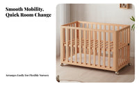 Infant Crib Beech Wood Adjustable Crib Elevated Mattress Base for Infants, Young Children, Bedroom