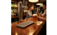 Professional Beer Spill Tray Rust Resistant Spill Tray with Drain Rectangular Spill Catcher Brushed Metal for Bartenders, Homebrewers, Taverns, Kegerators