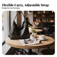 Versatile Design Large PU Leather Tote Adjustable Strap Multi-Way Carry Bag Lightweight for Students, Shopping, Commuting, Travel