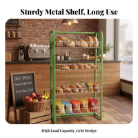 Large Capacity Floor Standing Retail Shelf Strong Load-Bearing Freestanding Shop Shelf Easy to Assemble Freestanding Snack Merchandiser Space Saving for Business Owners, Exhibitors, Homeowners, Convenience Shop S, Supermarkets, Supermarket, Pharmacies