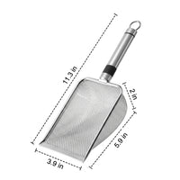 Cat Litter Sifter and Metal Sifter with Stand, Fine-Hole Litter Sifter with Stainless Steel Handle, Pet Litter Cleaning Tool Gift