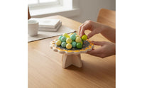 42 Pieces Wooden Blossom Balance Game Hand-Eye Coordination Training Bead Balance Toy Parent-Child Interactive Kids Stacking Beads Game for School