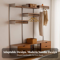 Adjustable Rail Bracket Shelving utilitarian design Wall Shelf Multi-Tier Display