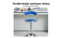 Footrest Circular Footrest Adjustable Rolling Stool with Backrest Ergonomic Back Support Adjustable Drafting Stool with Backrest Padded Seat Swivel Chair Heavy Duty Construction for Medical Personnel, Office Workers, Laboratoryoratory Oratory