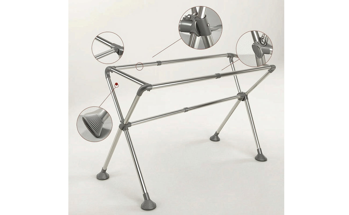 Stainless Steel Clothes Drying Rack Freestanding Foldable Clothes Drying Rack Folding Adjustable for Apartment