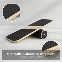 Roller Balance Board Full Body Exercise Wooden Balance Board Wood Finish
