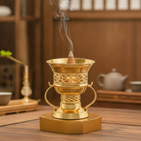 Tabletop Scent Burner Decorative Metal Scent Burner Openwork Vessel for Meditation, Altar, Tea Room