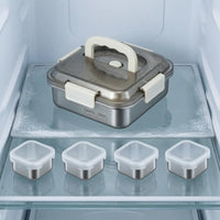 5 Pieces Clear Lid Stainless Steel Food Container Locking Clips Sealed Lunch Box Set Carry Handle Stackable Food Box Set Portable