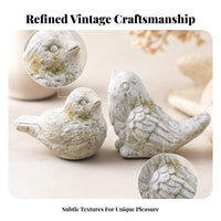 Realistic Bird Figurines Textured Feathers Weathered Bird Statues Freestanding Weather Resistant for Patio
