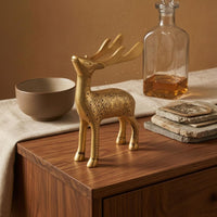 Elk Bottle Opener Engraved Brass Elk Opener Gold-Toned Deer Desk Ornament