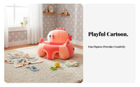 Anti-Fall Design Plush creature Sit-up Trainer Soft and Comfortable Plush Sitting Trainer Fully Padded Infant Floor Seat Upright Seating Position for Babies 4-6 Months, Expecting Mothers, Nursery, Playroom, Indoors, Living Room