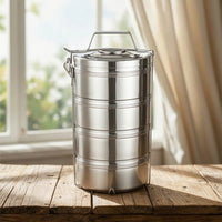 Stainless Steel Belly Tiffin Stacked Insulated Food Carrier Portable Container for Picnic