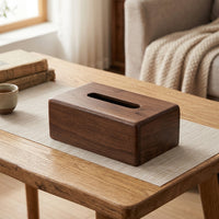 Tissue Box for Home Decor and Kitchen Decor, Solid Black Walnut Wood Napkin Holder, Minimalist Tissue Box Cover for Home Office, Wooden Design