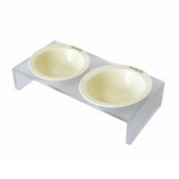 Ceramic Pet Bowl with Simple to Clean to Clean Acrylic Bowl Stand Dishwasher Raised Feeding Station for Cats, Kittens