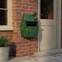 Wall Mount Mailbox Weather-Resistant Wall-Mounted Letterbox Decorative Embossed Letterbox Hand-Painted Finish for Front Porch