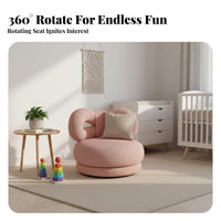 Soft Textile Bow-Back Swivel Chair Playful Design children's Furniture Ergonomic Backrest Toddler Armchair High-Density Foam Support for Toddlers, Preschoolers, Parents, Playroom, Reading Nook, Nursery, Living Room