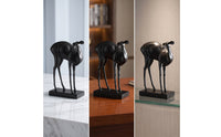Deer Sculpture with Marble Base Minimalist Deer Statue with Marble Base Contemporary for Homeowners, Office, Bookshelf