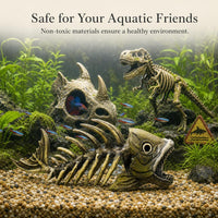 Aquarium Dinosaur Skeleton Skull Fish Bone Hideout Decoration