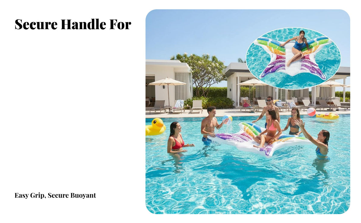 Photo Prop Butterfly Flap Pool Inflatable Lounger Built-in Handles Inflatable Flap Lounger Oversized Design Large Inflatable Water Bed Comfortable Lounging for Adults, Women, Beach, Lake