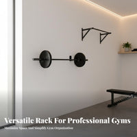 Space-Saving Barbell and Plate Storage Rack Sturdy Steel Construction Barbell and Plate Wall Hanger Modular Design Wall Mounted Weight Storage Rack for Fitness Studio